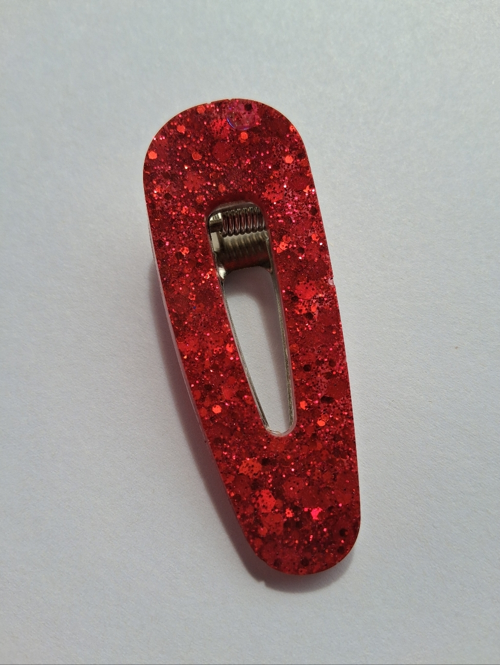 5/$25 Hand Crafted Red Glitter Snap Hair Clip
